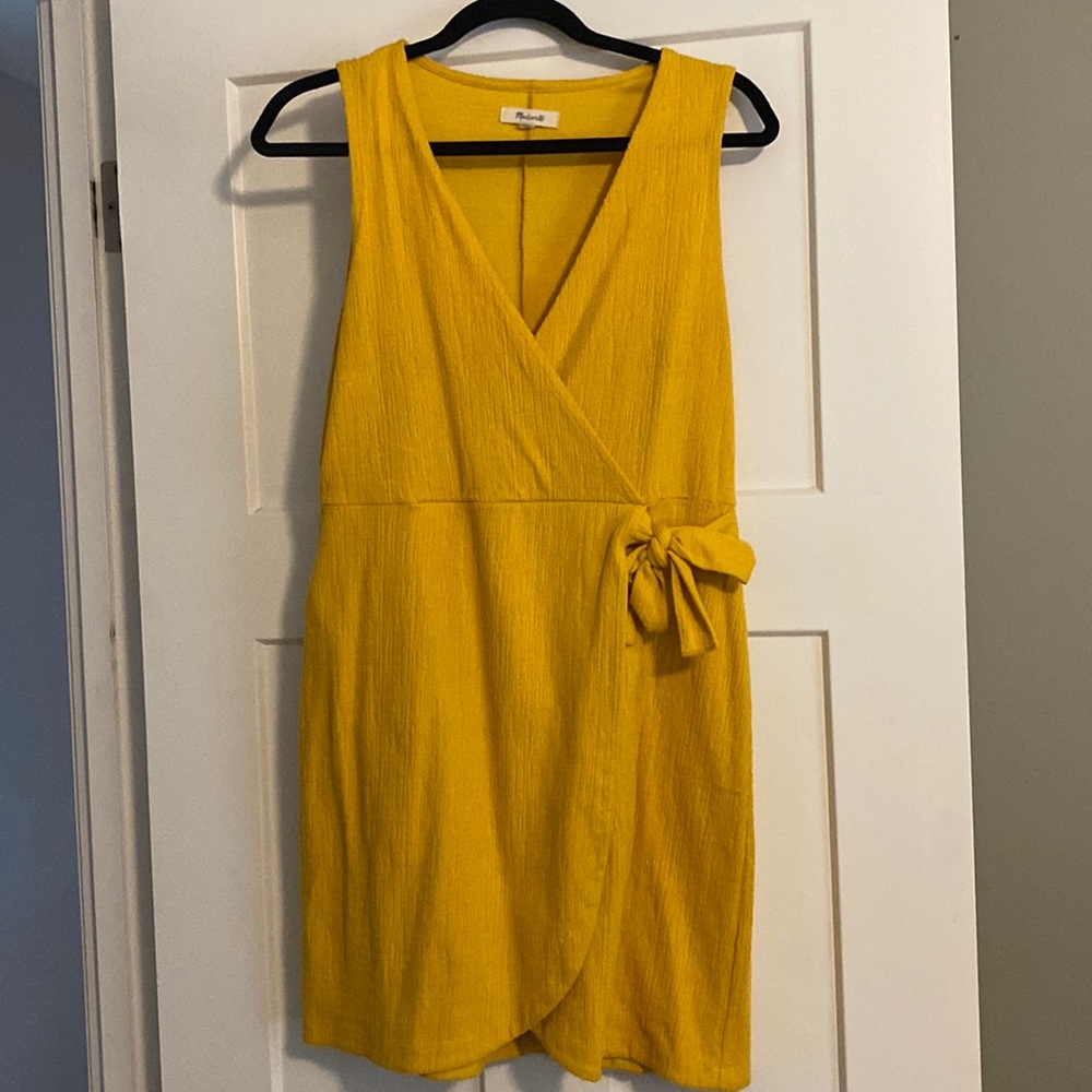 COPY - Madewell golden yellow tie dress